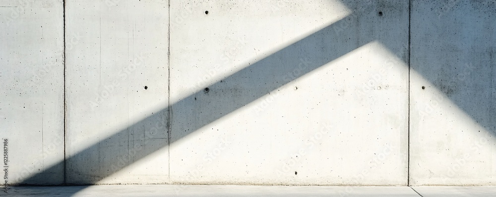 Poster sunlight creating geometric shadows on modern concrete wall