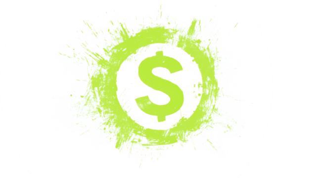 Abstract Dollar Sign Explosion Graphic Design Element for Finance Money and Business Concepts