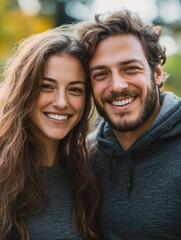 Fototapeta premium Couple's Joyous Smiles