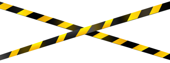 Caution Tape Graphic Design Yellow and black striped caution tape isolated on transparent background	