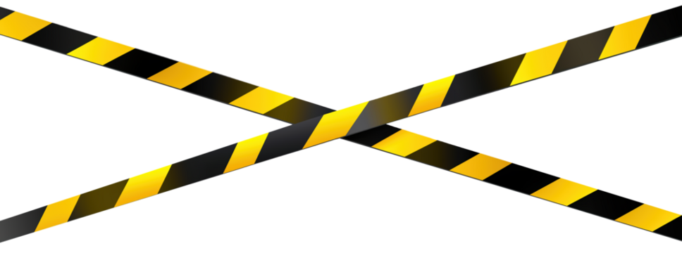 Caution Tape Graphic Design Yellow and black striped caution tape isolated on transparent background	