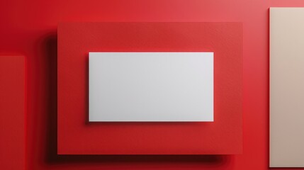 Mockup empty white card on Valentine red background