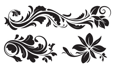 creeper swirls with a floral theme. Each design features intricate and elongated