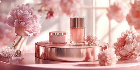 Blossoming Luxury: Elegant Pink Flower Arrangement with Rose Gold and Maroon Hues