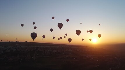 Vibrant Hot Air Balloons Over Cappadocia