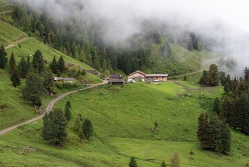 Traditional Austrian Alpine Farm in the Lush Green Mountains of Zillertal