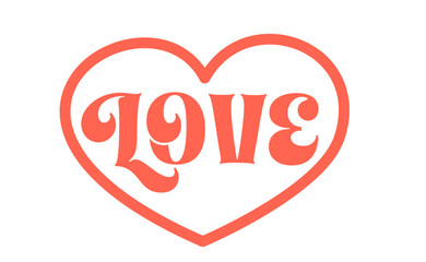 Love word in heart shape icon.