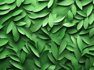 Obraz premium Botanical elegance, symmetrical leaves with soft shadows, 3D illustration