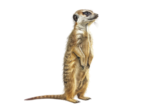 Meerkat Standing Alert in Desert Habitat During Daylight