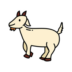 Bright goat design illustration, symbolizing Eid, Islam, and Qurban. Perfect for Islamic festival and cultural graphic designs.