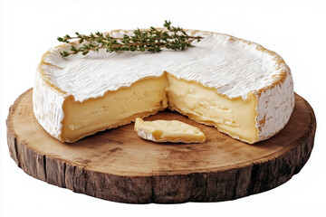 Cheese Wheel On Round Wooden Board