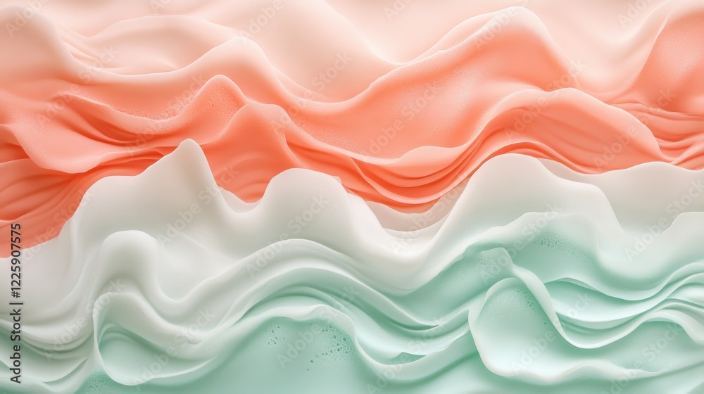 Poster abstract flowing waves of gradient colors create a calming and modern texture design