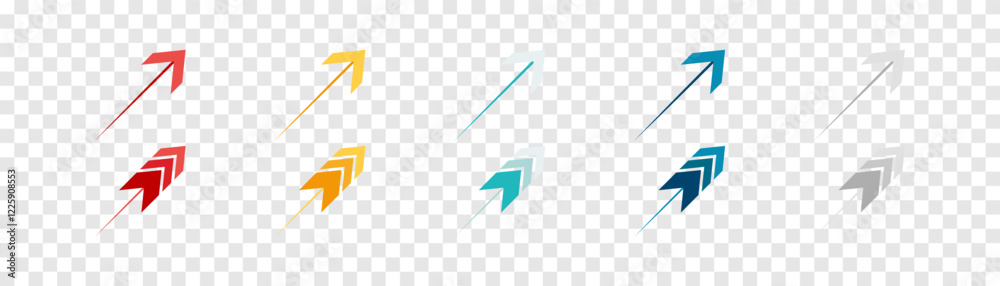 Wall mural arrow icon set. colored arrow symbols. arrow of different types. arrow isolated vector graphic eleme