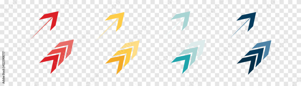 Wall mural arrow icon set. colored arrow symbols. arrow of different types. arrow isolated vector graphic eleme