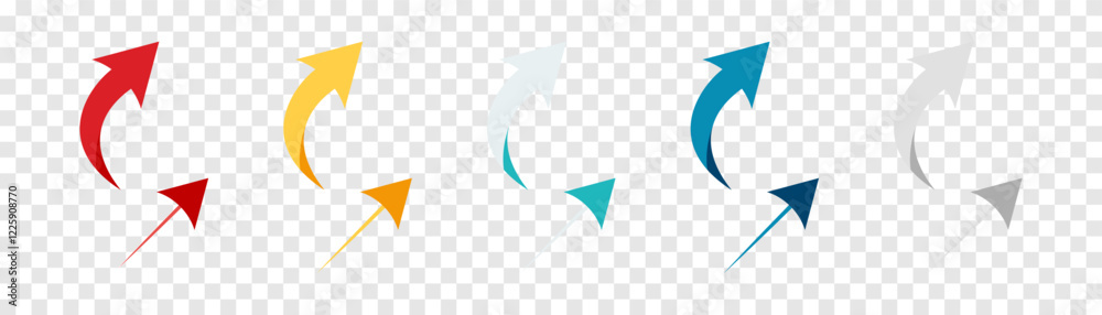 Wall mural arrow icon set. colored arrow symbols. arrow of different types. arrow isolated vector graphic eleme