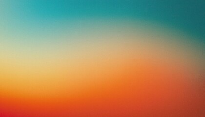 Vibrant Grainy Poster Banner Noisy Color Gradient Backdrop with Teal, Beige, Orange, and Yellow Hues, Emulating a Textured Artistic Masterpiece for Promotional Purposes.