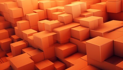 abstract orange cube square background