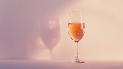 Ros? Sparkling Wine Glass in Soft Light