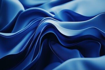 Obraz premium A deep blue abstract background with a smooth, flowing texture, conveying a modern and minimalist design.