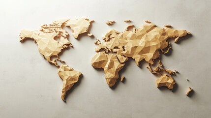 3d Minimal vintage Folded map icon. 3D world map paper location concept, 3D render