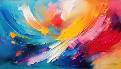 Vibrant Painterly Abstract Background showcasing Bold Brushstrokes and a Contrasting Color Palette, Emphasizing Textures and Expressive Artistic Flair, Perfect for Digital Art Projects or Modern