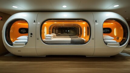 Futuristic Capsule Hotel Pods: Modern Accommodation Design