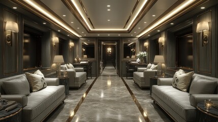 Luxury Yacht Interior: Opulent Lounge Design