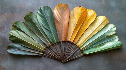 Dried Leaves Arranged As A Decorative Fan