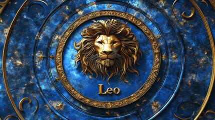 Fototapeta premium Illustration of a majestic lion symbolizing the zodiac sign Leo. Perfect for astrology themes, horoscopes, and zodiac-inspired designs, capturing Leo's strength and charisma.