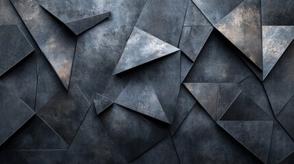 Abstract Dark Metal Geometric Triangular Pattern