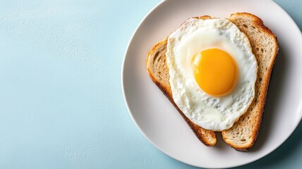Fried egg on toast, sunny-side up, breakfast dish