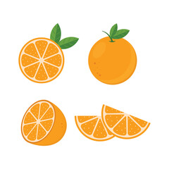 Orange Fruit Icon Set Vector Design.