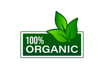 100 percent organic label sticker badge stamp