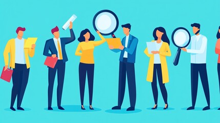 Fototapeta premium Business people are analyzing information and searching for opportunity