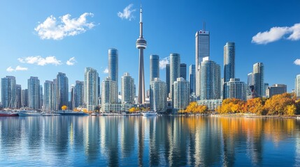 Obraz premium Business skyscrapers in the Financial District, Toronto Downtown.