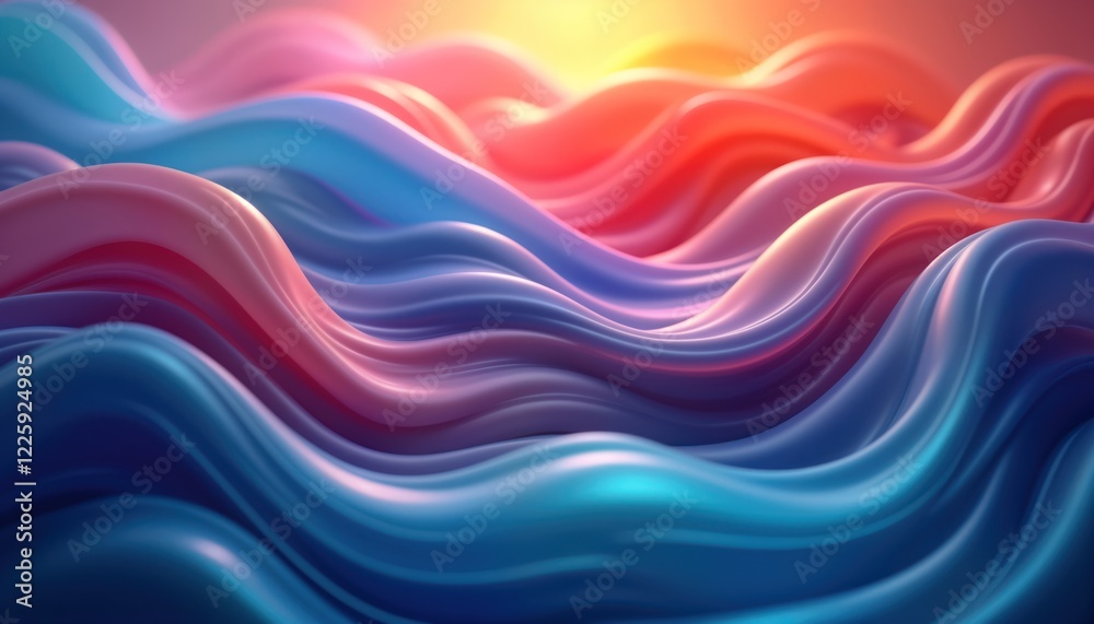 Fototapete abstract liquid waves flow in vibrant colours. fluid motion creates dynamic visual design. abstract 