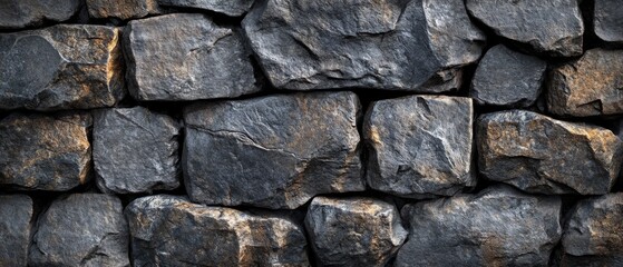 Obraz premium Stacked Rough Stone Wall with Texture