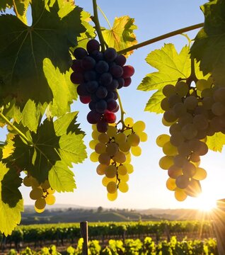 Racimo de uvas en un vi&ntilde;edo