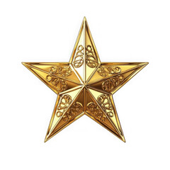 Fototapeta premium gold star isolated on transparent background