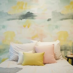 Calming Water Color Pattern Wallpaper for Relaxing Ambiance