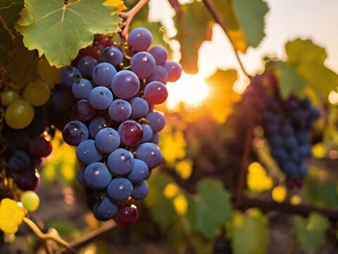 Racimo de uvas en un vi&ntilde;edo