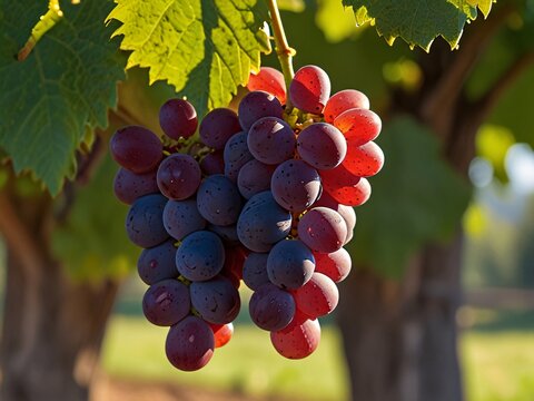 Racimo de uvas en un vi&ntilde;edo