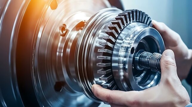 Technicians assembling custom industrial machinery in a workshop
