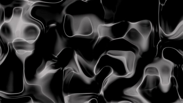 Abstract black and white background resembling swirling smoke patterns with a plastic-like texture. Ideal for edgy designs, modern art projects, music event posters, or dark-themed branding.
