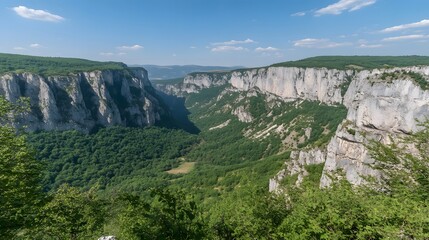 Fototapeta premium Majestic Mountain Canyon Landscape Aerial View