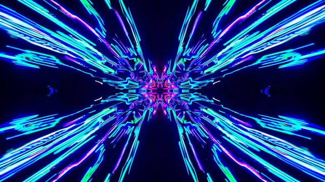 Neon Lights Tunnel Abstract Psychedelic Art