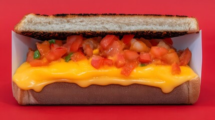 Delicious Melted Cheese and Salsa Sandwich