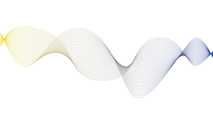 Vector curvy abstract line art wavy flowing dynamic green pink white background in concept music or sound, wave, wind, information flow