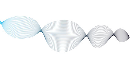 Vector curvy abstract line art wavy flowing dynamic Blue and purple white background in concept music or sound, wave, wind, information flow	