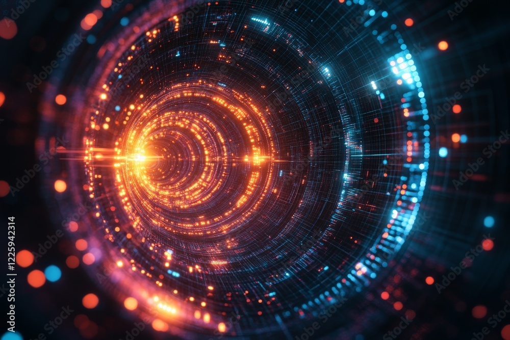 Aufkleber vibrant abstract swirl illustrating digital data flow in a futuristic concept